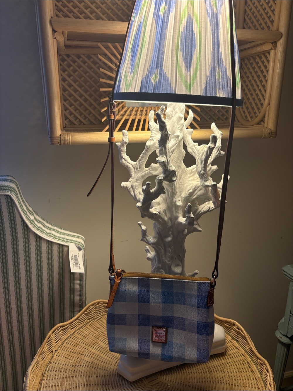 Gingham Blue & White Crossbody - Picture 3 of 14